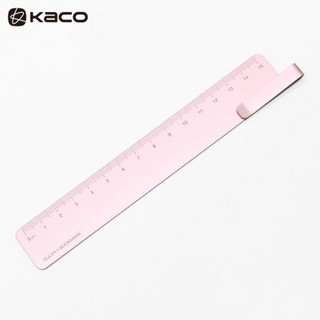 KACO RUMA书签尺15cm 多功能金属直尺便携轻巧刻度尺书签夹子 玫瑰金