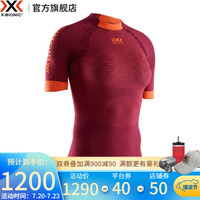 X-BIONIC 全新4.0 新魔法压缩衣女士跑步运动短袖马拉松T恤紧身衣 XBIONIC 纳米比亚红/卡库橘 M