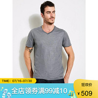 GUESS盖尔斯男款V领纯色短袖舒适日常T恤M83P35R40C1 dirty tinted wash xl