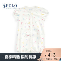 Ralph Lauren/拉夫劳伦女婴 2020年春季棉质泡沫短连衣裤33160 100-白色 6M