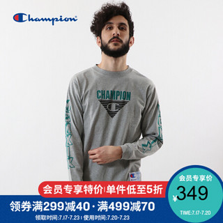 Champion冠军ACTION STYLE 字母设计长袖T恤男 牛津灰 L