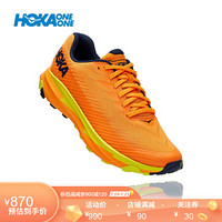 HOKA ONE ONE男托伦特2越野跑步鞋Torrent 2男竞速减震耐磨运动鞋 万寿菊橙/月见草绿 US 7.5/255mm