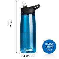 驼峰（CAMELBAK） 运动吸管杯便携防漏健身水壶大容量塑料水杯 室内户外冰球水壶 可搭配长吸管 【750ml牛津蓝】