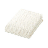 MUJI 棉绒提花织 小浴巾·中厚型 毛巾 毛巾纯棉 原色 60x120cm