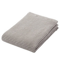 MUJI 棉蜂窝纹 小浴巾·薄型 浅灰色 60×120cm