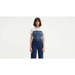 Levi's李维斯女款紧身衣塑身衣牛仔棉质修身时尚727210001 Laced Up XL