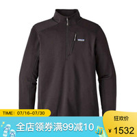 Patagonia巴塔哥尼亚抓绒衣男户外保暖半拉链立领套头衫23830 BLK M