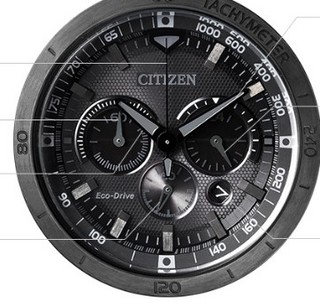 CITIZEN 西铁城 CA4184-81E 男士光动能手表（全黑） 不锈钢覆BIP表带 48.5mm 黑色 不锈钢镀BIP 黑色 不锈钢镀BIP间树脂