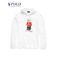 Ralph Lauren/拉夫劳伦男装 2020年春季Polo 小熊平纹针织连帽T恤11955 100-白色 M