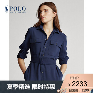 Ralph Lauren/拉夫劳伦女装 2020年春季配腰带斜纹布衬衫式连衣裙21300 410-海军蓝 6