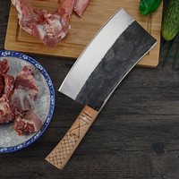 邓家刀 锻打菜刀 厨师用传统老式碳钢原木斩骨刀 TA-04