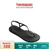 Havaianas哈唯纳Luna Special 2020(哈瓦那)施华洛世奇联名凉鞋女鞋 1069-墨黑色 适合 35-36码
