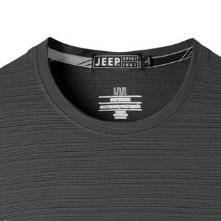 吉普 JEEP速干短袖上衣运动健身时尚T恤2020夏季休闲健身男装 TX1289376 深灰 2XL