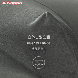 背靠背kappa卡帕透气舒适莫代尔面料男士内裤平角裤3条装 KP0K01 黑色 灰色 烟雾蓝 L