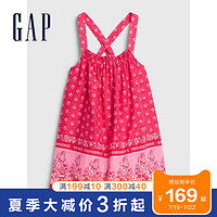 Gap女幼童纯棉透气吊带裙夏季576329 2020新款花卉印花女童夏装