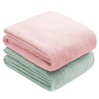 Springbuds 子初 婴儿纯色雪绒纤维浴巾 粉色 100cm