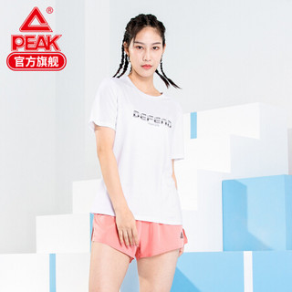 匹克（PEAK）短袖T恤女透气轻薄舒适运动休闲短袖上衣 F602668 大白 XL