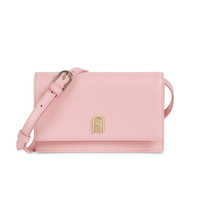 芙拉 FURLA SS20 春夏 1927系列 牛皮剖层革 粉色 L号斜挎单肩包小方包 送女友1055652