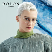 BOLON暴龙2020光学镜女款近视眼镜架复古休闲镜框BJ7127 B90-银色