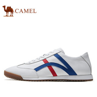 骆驼（CAMEL） 小白鞋男复古百搭时尚休闲潮阿甘运动鞋 A032047080 白/蓝红 38