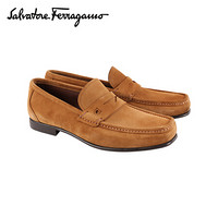 菲拉格慕(Salvatore Ferragamo) 20ss春夏 男士棕色牛剖层革便鞋0725305_3E _ 85(送男友 送礼)