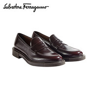 菲拉格慕(Salvatore Ferragamo) 20ss春夏 男士梅红色 牛皮革便鞋0723780_3E _ 90(送男友 送礼)