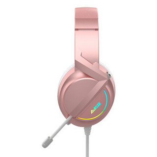 AJAZZ 黑爵 AX365 耳罩式头戴式有线耳机 粉色 USB口