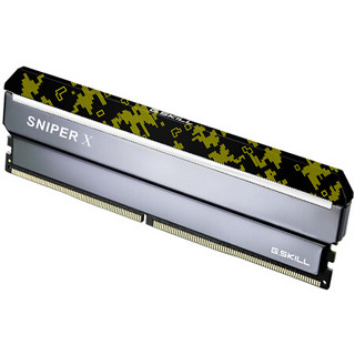 G.SKILL 芝奇 Sniper X狙击者 DDR4 3200MHz 台式机内存 马甲条 迷彩黄 16GB F4-3200C16S-16GSXKB