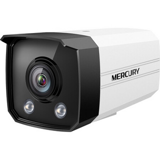 MERCURY 水星网络 摄像头H.265+室外筒型枪机PoE暖光全彩高清监控设备摄像机 200万暖光全彩镜头-6mm焦距