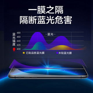 品胜（PISEN）IphoneX/XS/11P抗蓝光手机膜 全屏硬边苹果X/XS/11P全覆盖抗蓝光屏保 紫光黑单片装