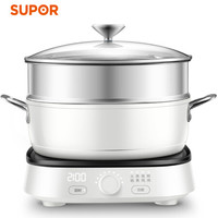 苏泊尔（SUPOR）电磁炉2100W大功率9档调节智能定时火锅炉C21-IC56E 买一赠五（汤锅+蒸笼+三种类型烤盘）