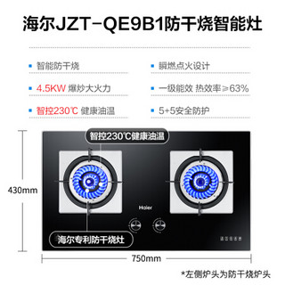 Haier 海尔 燃气灶 双灶 猛火防干烧9B1