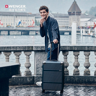 瑞士军刀威戈（Wenger）商务出差行李箱 24英寸拉杆箱旅行箱男 蓝色 （SAX750818105066）