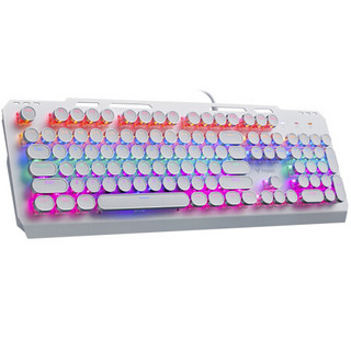 RAPOO 雷柏 GK500 朋克版 104键 有线机械键盘 白色 雷柏青轴 混光