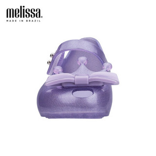 Melissa梅丽莎秋季新品公主王冠蝴蝶结小童魔术贴单鞋32594 淡紫色 内长11.5cm