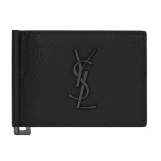 ysl圣罗兰男士时尚单室钱包带粒状压花皮革钞票夹485630bty0u1000