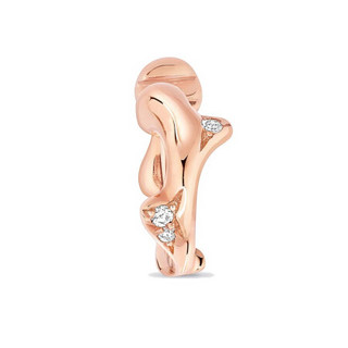 Dior迪奥女士耳环玫瑰花根茎圆环形耳饰简约优雅创意设计纯银耳坠 玫瑰金