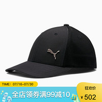 PUMA彪马男女纯色棒球帽遮阳帽Logo徽标弯檐856192 Black L/XL