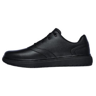 SKECHERS斯凯奇男鞋休闲鞋皮鞋防滑低帮系带77166 BLACK 9