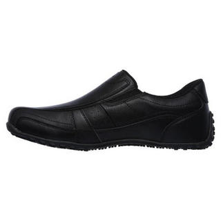 SKECHERS斯凯奇男鞋一脚蹬休闲鞋防滑皮鞋77159 BLACK 10