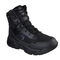 SKECHERS斯凯奇男鞋高帮系带中筒靴厚底户外靴77515 BLACK 11