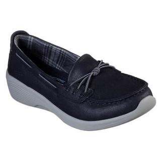 SKECHERS斯凯奇女鞋坡跟一脚蹬单鞋套脚休闲鞋23763 Navy 7.5