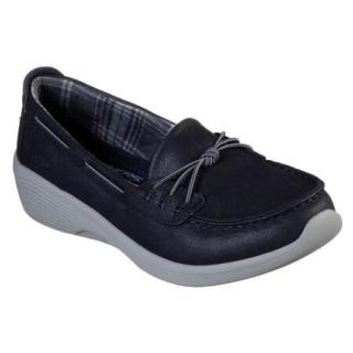 SKECHERS斯凯奇女鞋坡跟一脚蹬单鞋套脚休闲鞋23763 Navy 7.5