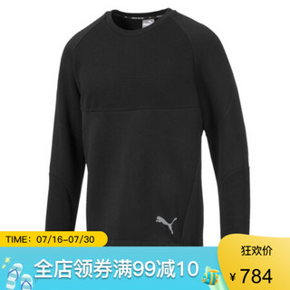 Puma彪马男排汗卫衣圆领长袖拼接时尚580091 Puma Black L