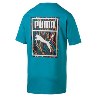 PUMA彪马男印花圆领短袖T恤时尚运动579507 Caribbean Sea M