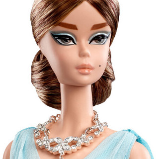 美国直邮 芭比（Barbie）蓝色雪纺礼服 芭比娃娃 时装模特集合蓝色雪纺球礼服芭比娃娃