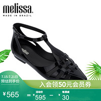 melissa 梅丽莎spider ad2020春夏新品性感一字带搭扣女士凉鞋32657 黑色 6/37码