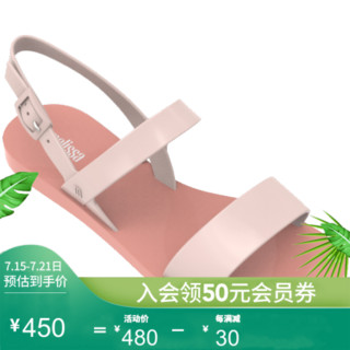 melissa梅丽莎2020春夏新品清新亮丽时尚拼色搭扣女士凉鞋32573 粉色 8 内长245mm