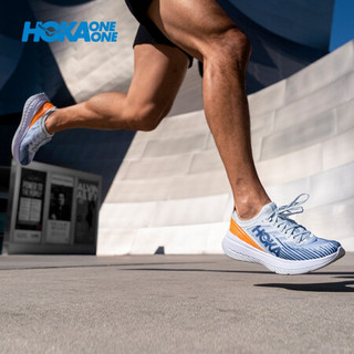 HOKA ONE ONE男款Carbon X-SPE 卡奔X特别版竞速回弹公路跑步鞋 天空灰 /天堂鸟蓝 9.5/275mm