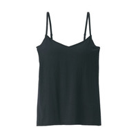 无印良品 無印良品 MUJI 女式 含桑蚕丝 附罩杯吊带衫 黑色 M